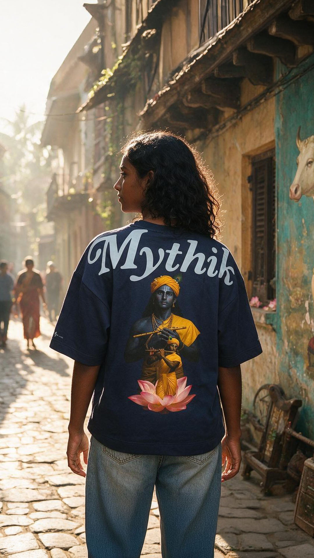 Lotus Loves Krishna | Super Oversized Tee